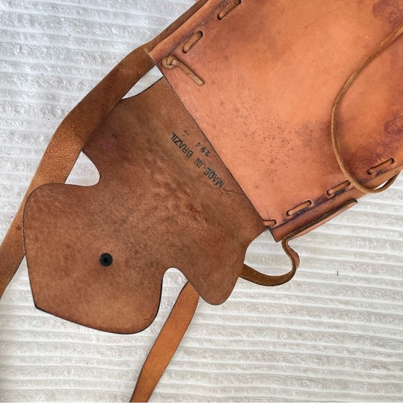 Vintage Boho Hippie Hand Tooled Leather Shoulder Bag - Picture 7 of 7